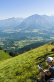 Boven op de berg is ook de enige plek met mobiel bereik tijdens deze vakantie.